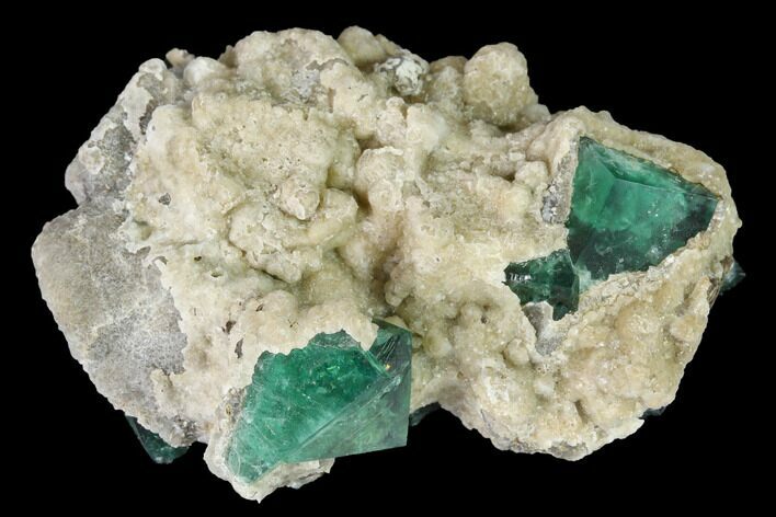 Aragonite Encrusted Fluorite Crystal Cluster - Rogerley Mine #143042